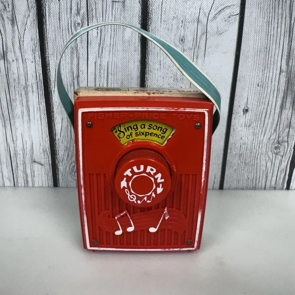 VTG Fisher-Price Pocket Radio Music Box Sing a Song of Sixpence 1967 Wind Up